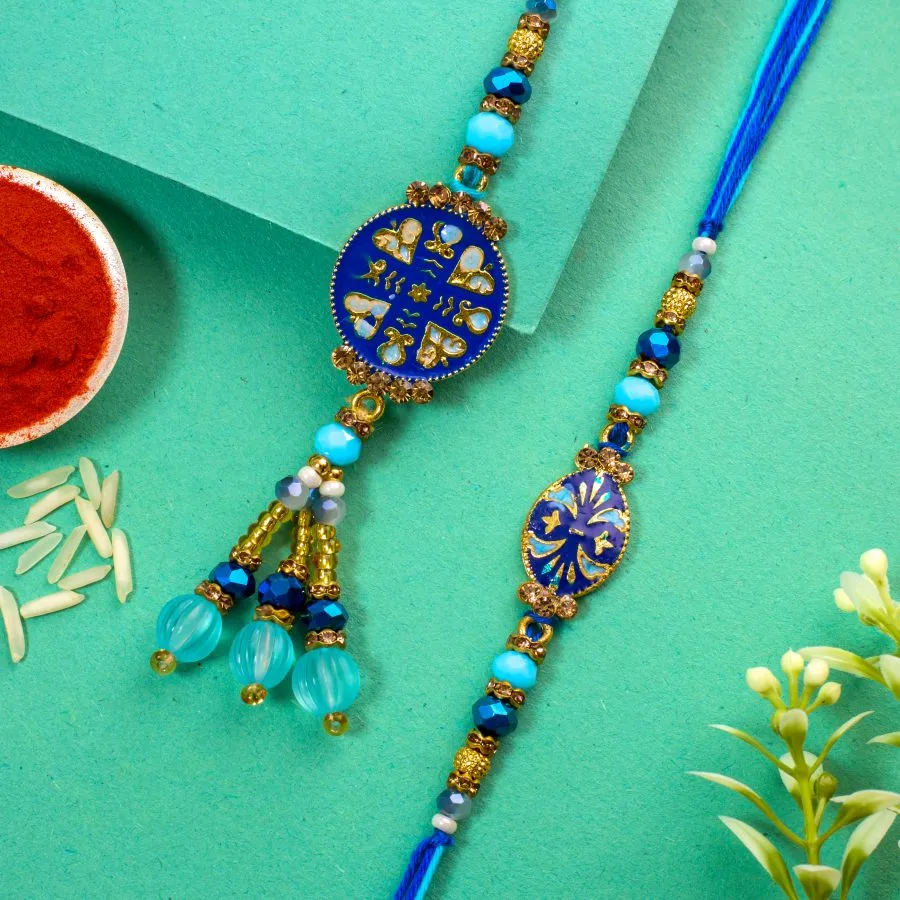 Elegant Kundan Rakhi Set for Loved Ones