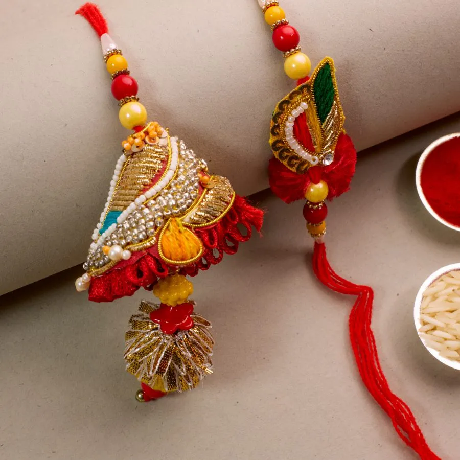 Traditional Zardosi Bhaiya Bhabhi Rakhi