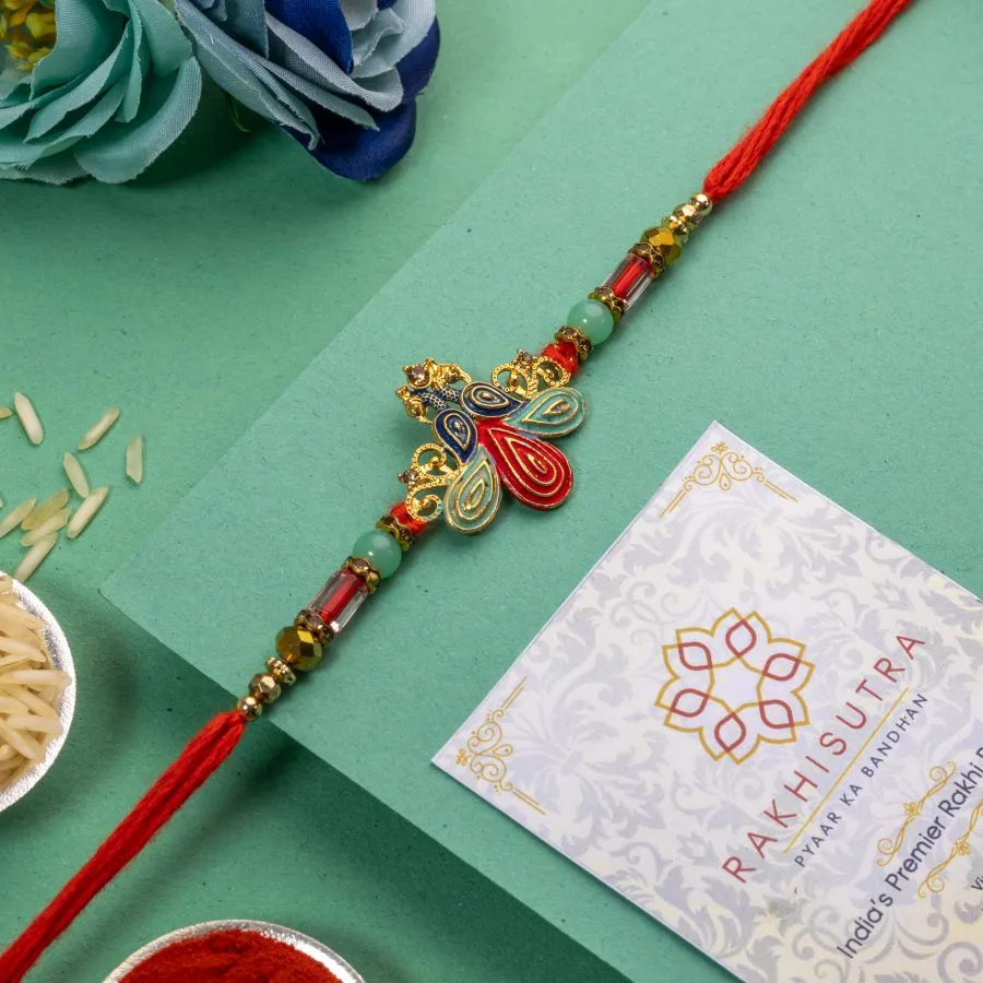 Artistic Peacock Rakhi Gift