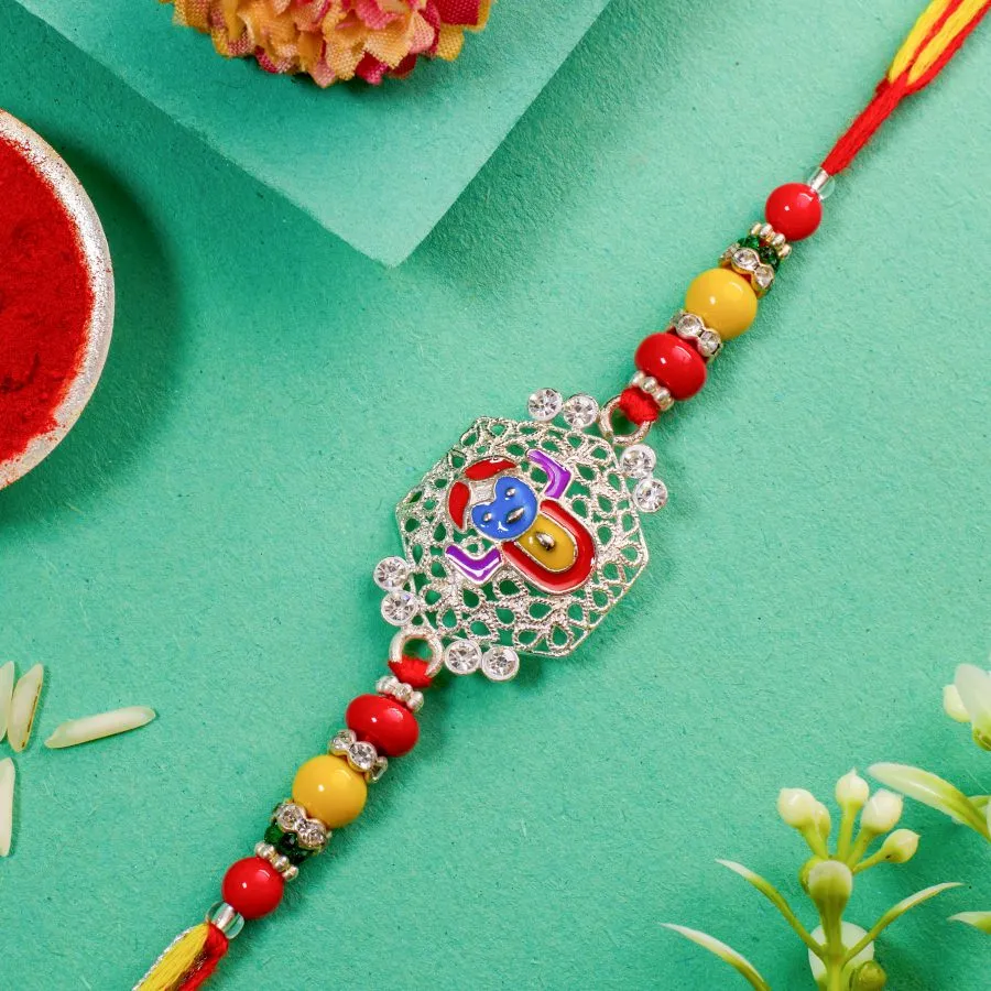 Auspicious Shreenath Rakhi & Roli Set