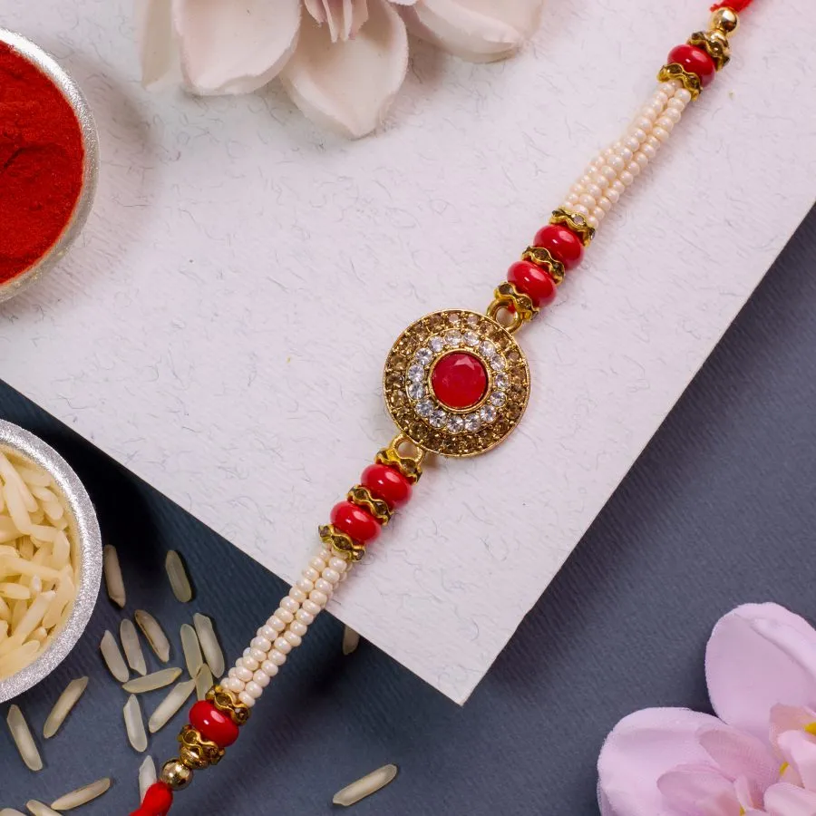 Exquisite Kundan Rakhi Set