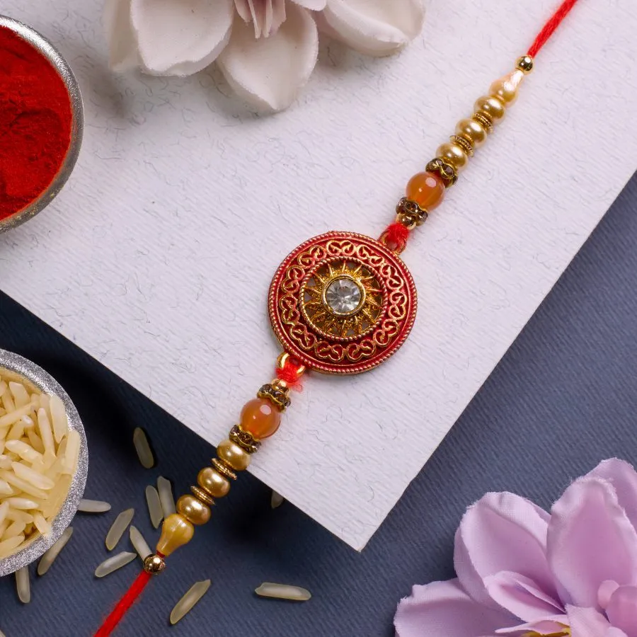 Elegant Kundan Rakhi Celebration Set