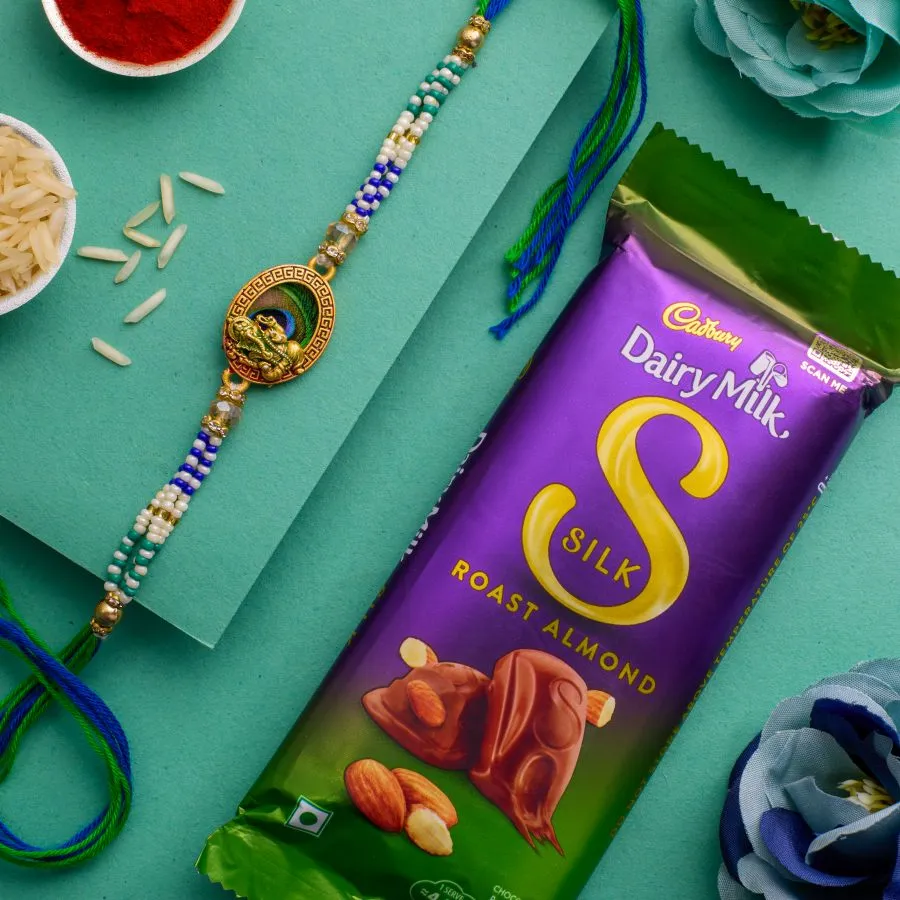 Divine Ganesha Rakhi with Chocolate Treats