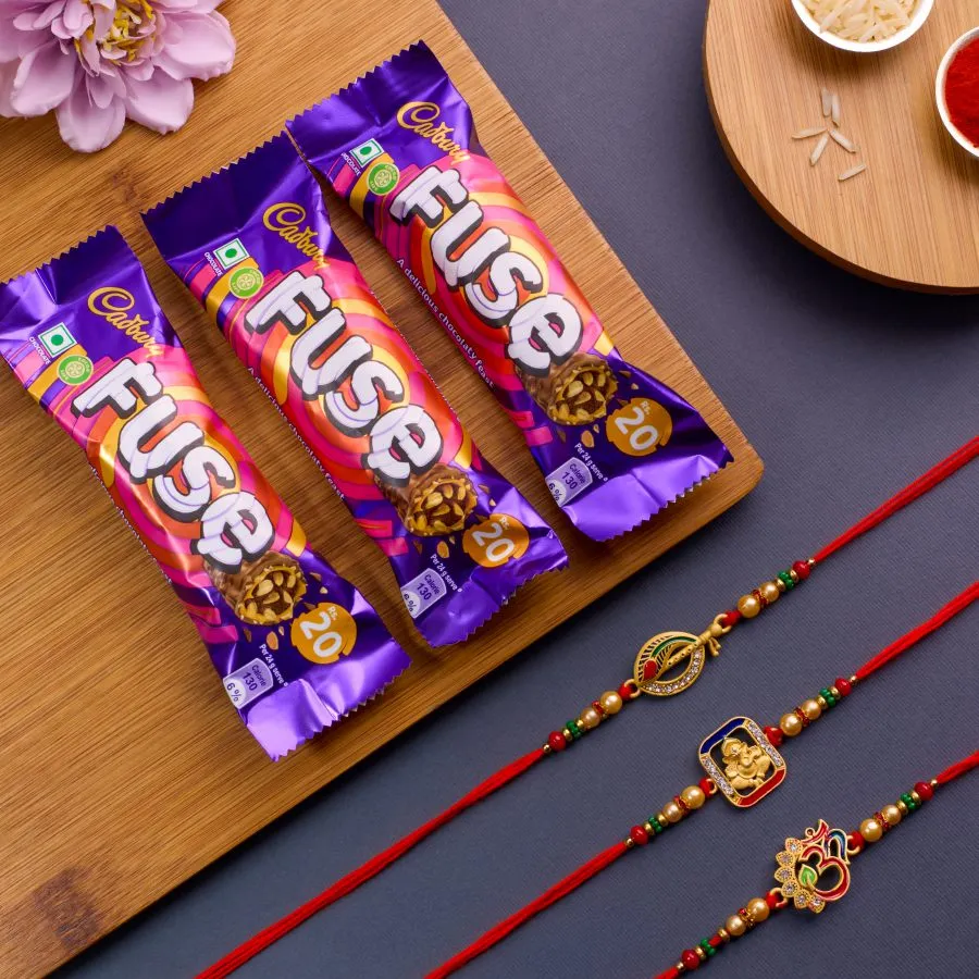 Divine Rakhi & Cadbury Fuse Combo