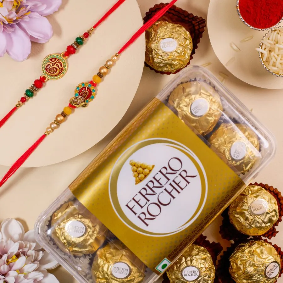 Divine Rakhi Set with Ferrero Rocher