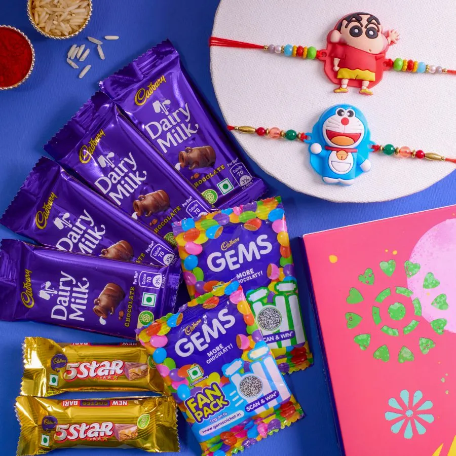 Kids Delight Rakhi & Cadbury Treats Set