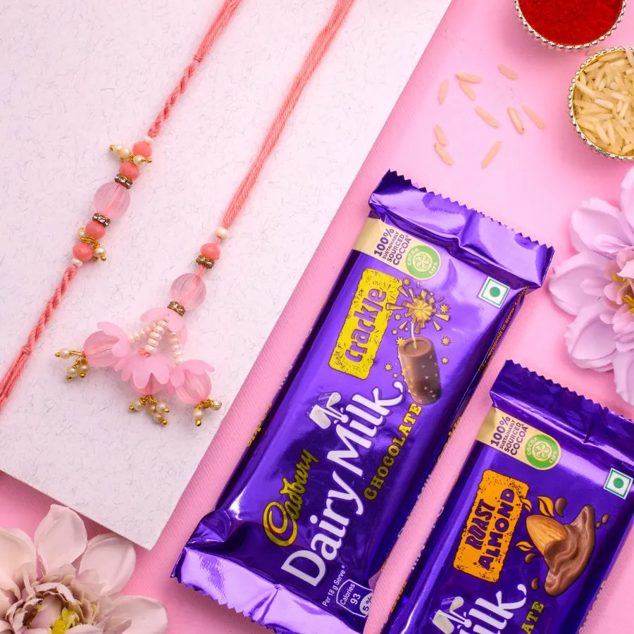 Joyful Bhaiya Bhabhi Rakhi N Chocolate Treat