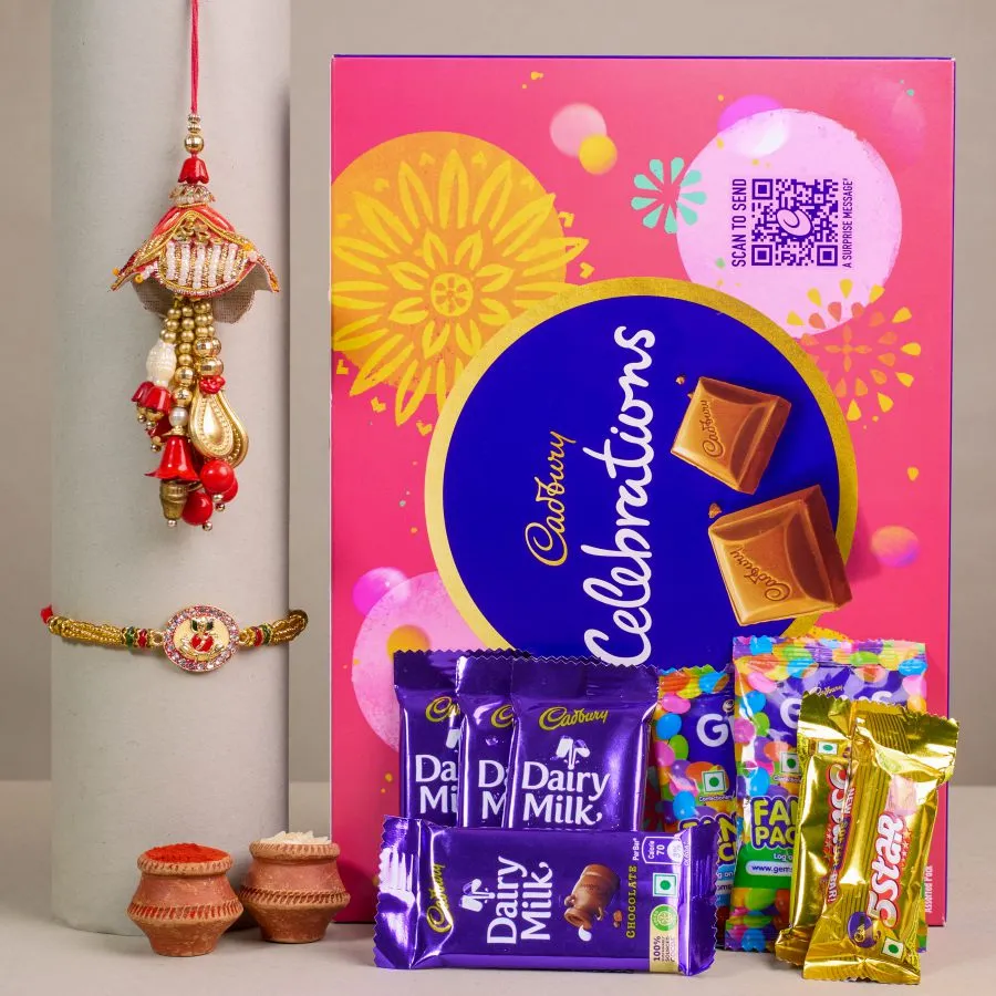 Divine Rakhi Set with Sweet Treats