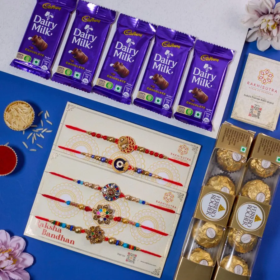 Kundan Rakhi & Choco Indulgence Set