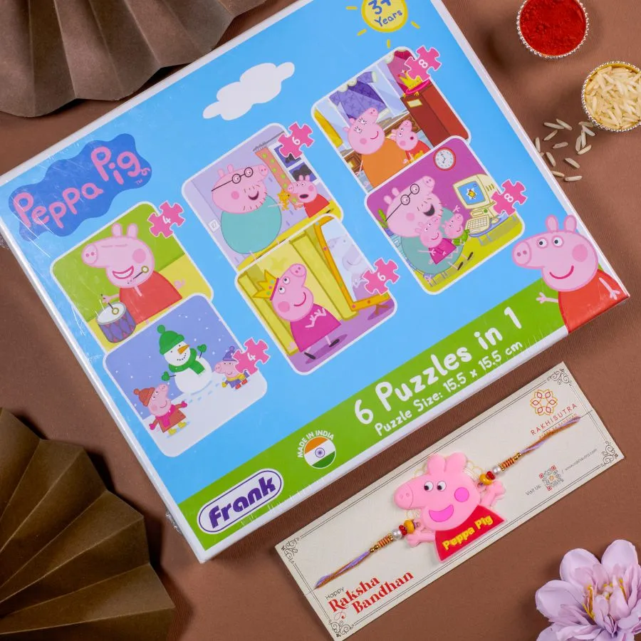Peppa Pig Rakhi With Adventure Puzzle Set