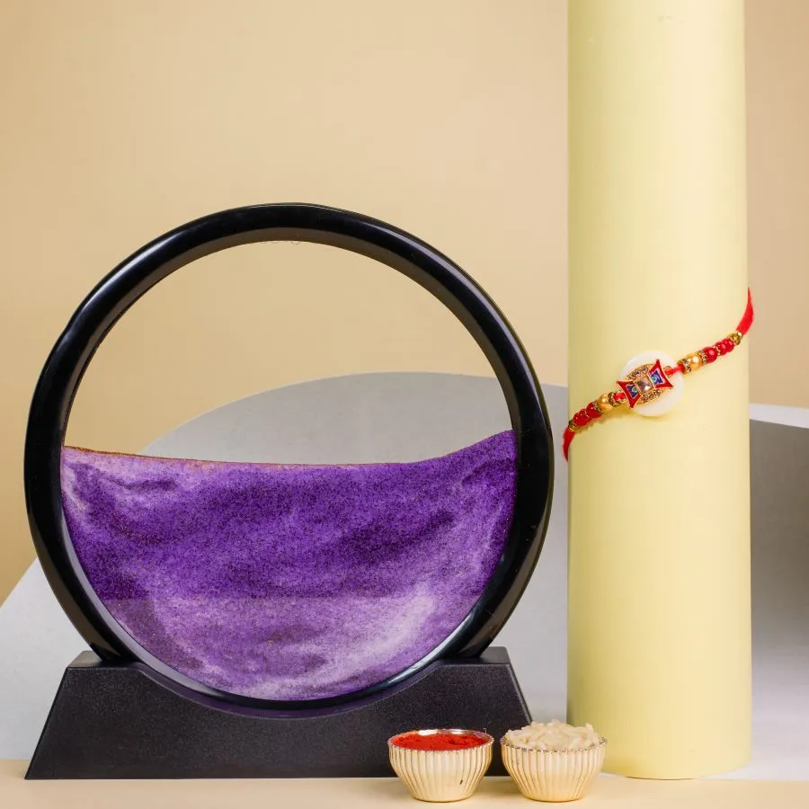 Elegant Kundan Rakhi Set With A Showpiece