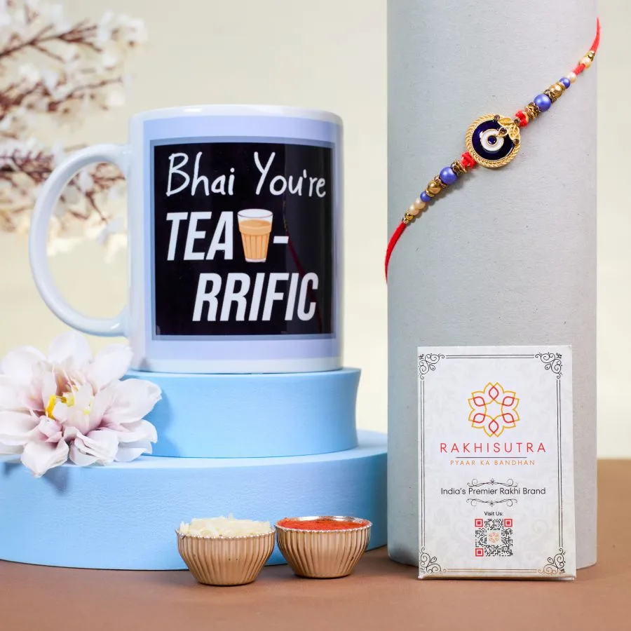 Evil Eye Rakhi & Mug Magic Combo
