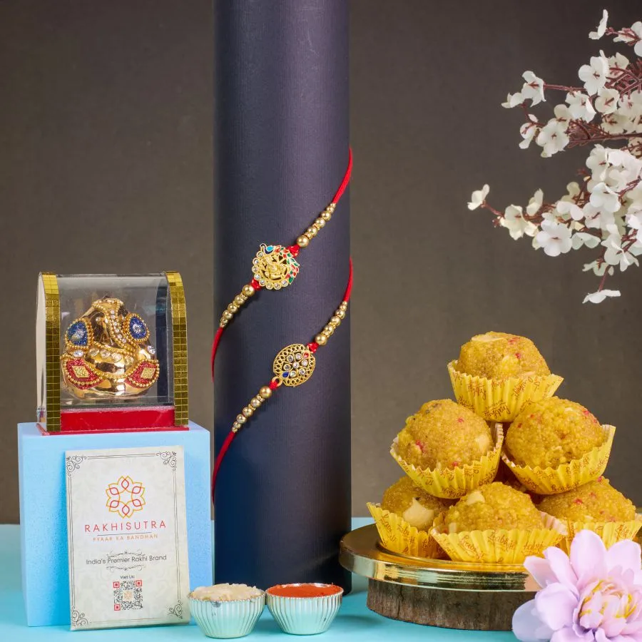 Divine Rakhi Set with Sweet Indulgence