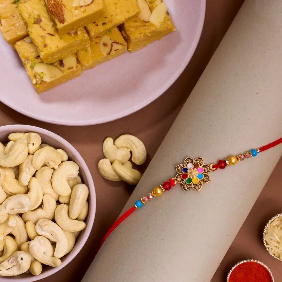 Premium Kundan Rakhi N Treats Indulgence