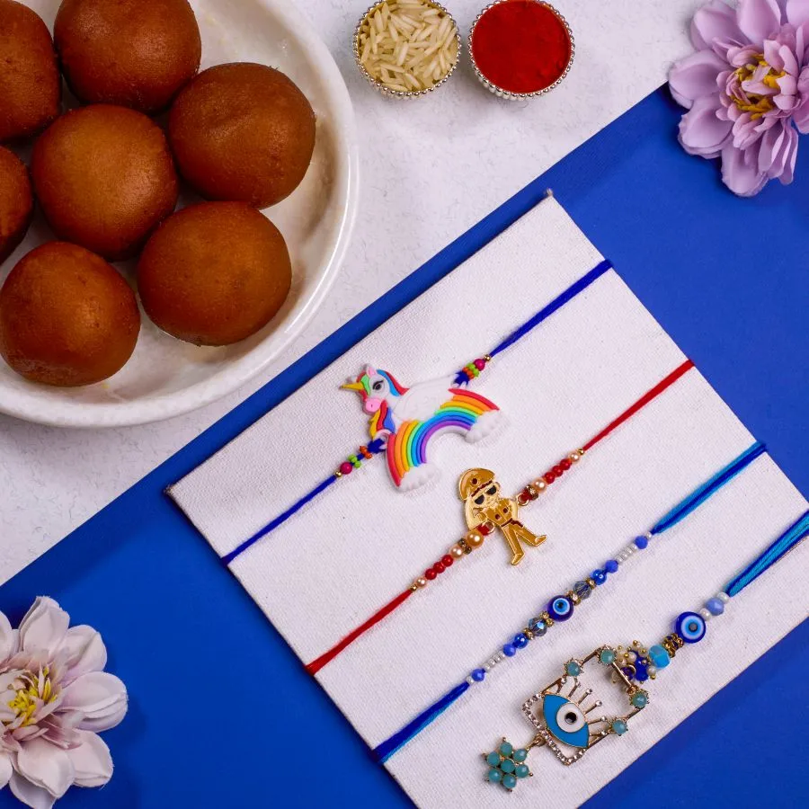 Marvellous Family Rakhi Set N Gulab Jamun Treat