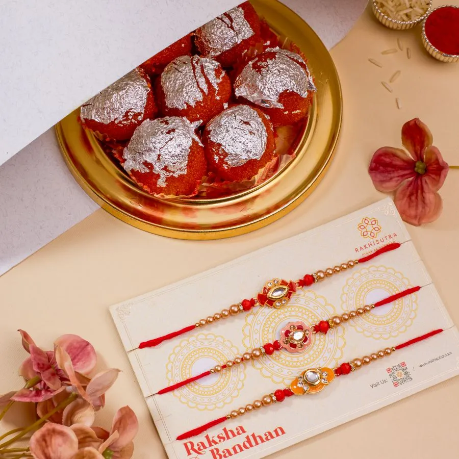Kundan Rakhi & Ghee Laddu Treat