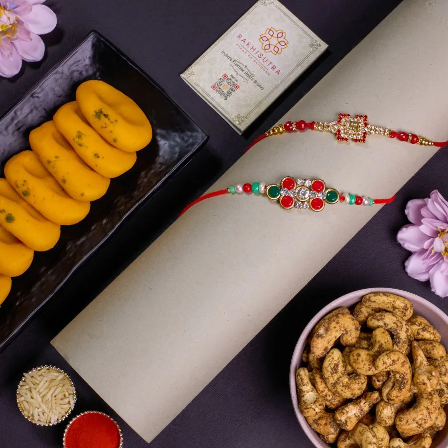Elegant Rakhi Gift & Savory Snacks