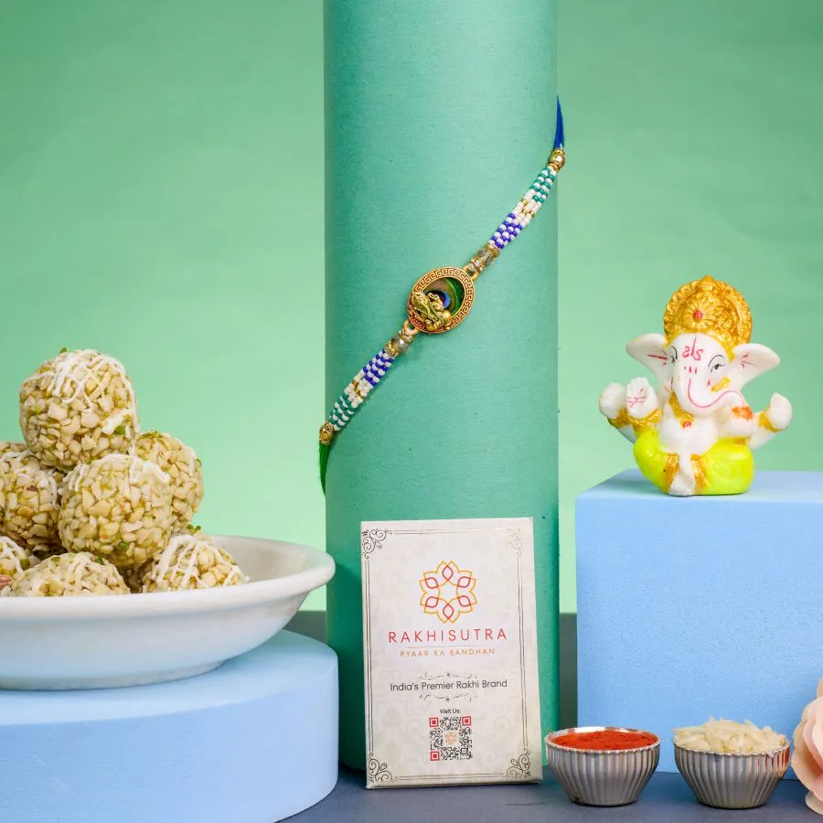 Kundan Ganesha Rakhi with Sweet Treats