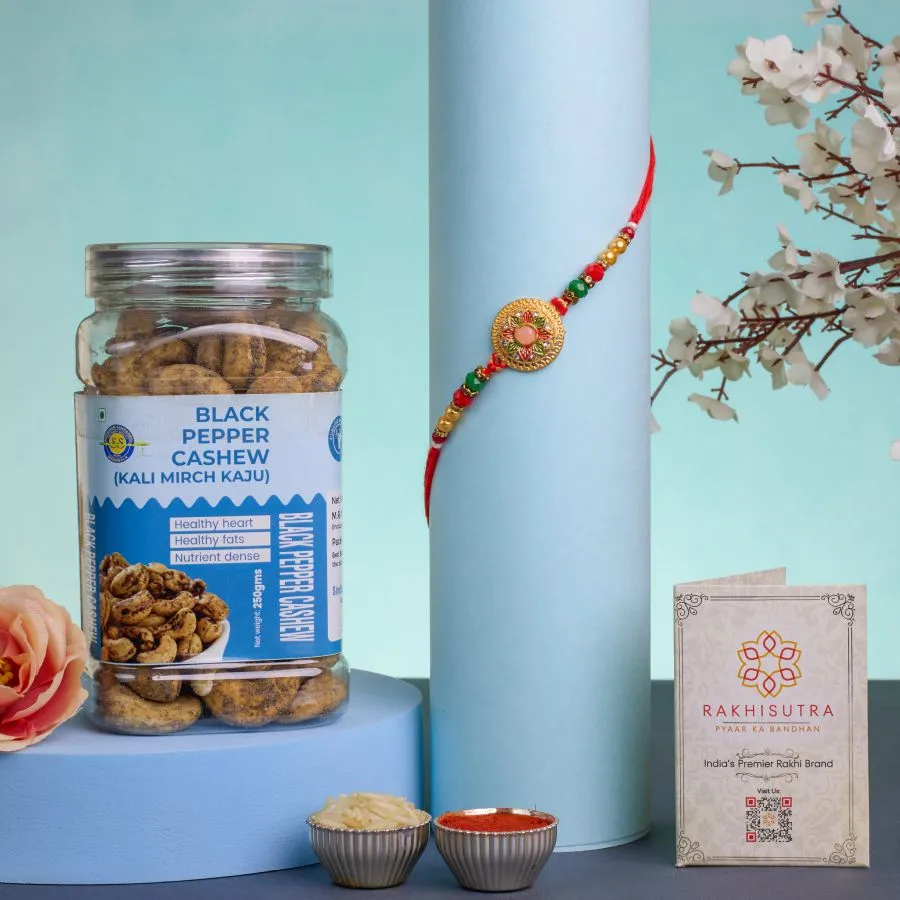 Kundan Rakhi & Pepper Cashew Delight