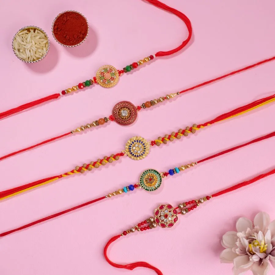 Kundan Elegance Rakhi Set
