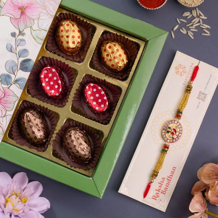 Designer Rakhi & Chocolates Combo