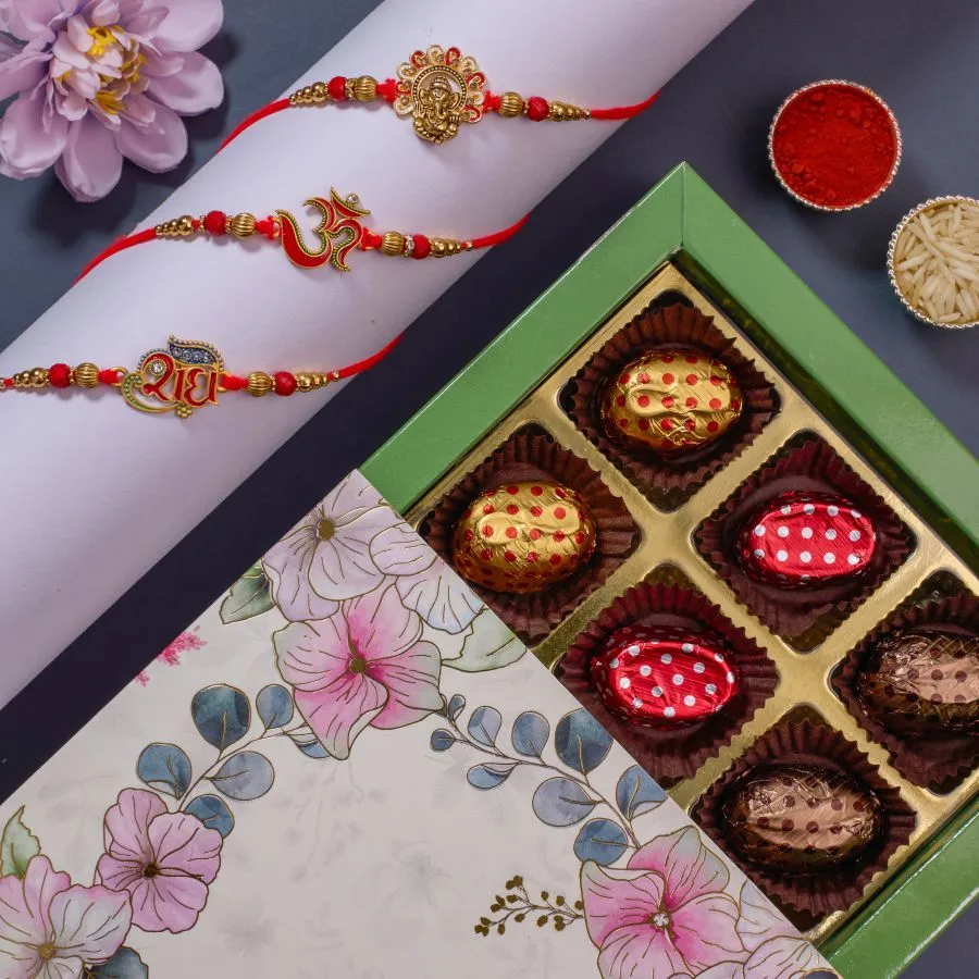 Elegant Rakhi & Chocolate Luxury Set