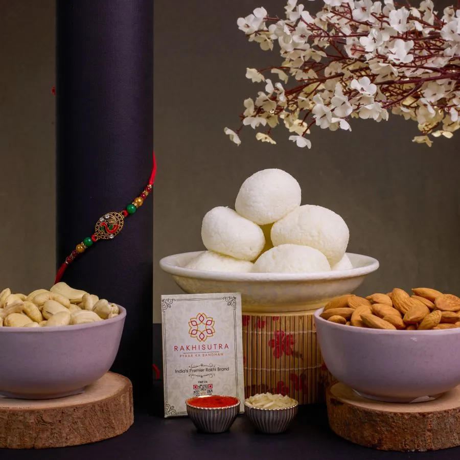 Kundan Rakhi Celebration Set