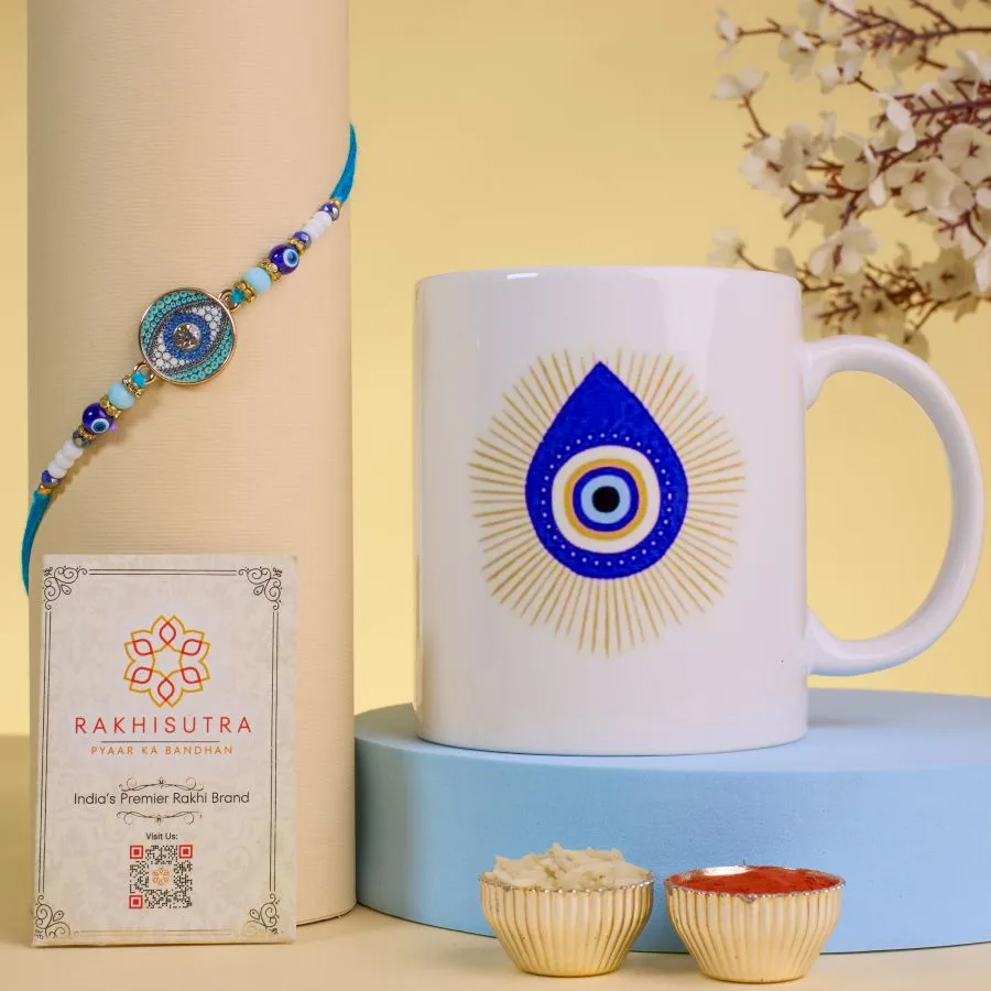 Evil Eye Protection Rakhi & Mug Set