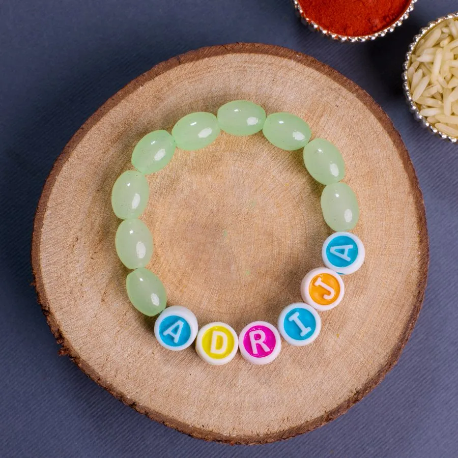 Personalized Name Beads Rakhi Bracelet