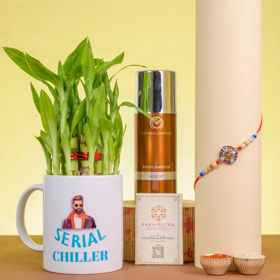 Elegant Kundan Rakhi & Wellness Gift