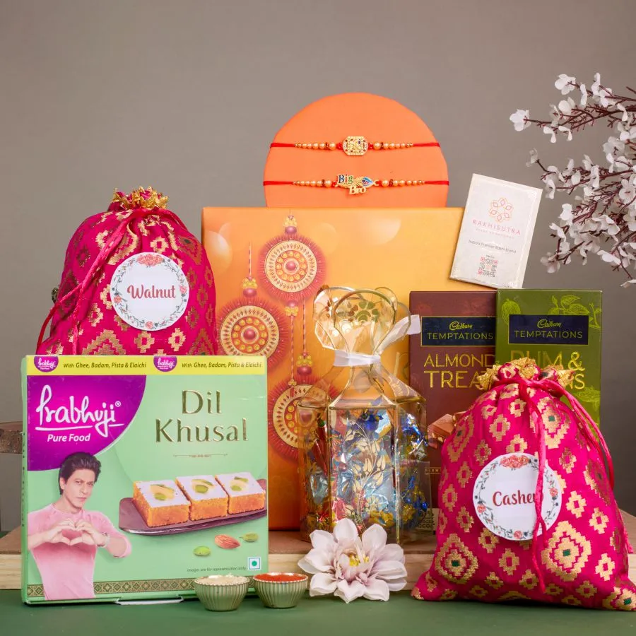 Elegant Rakhi & Tempting Treats Gift