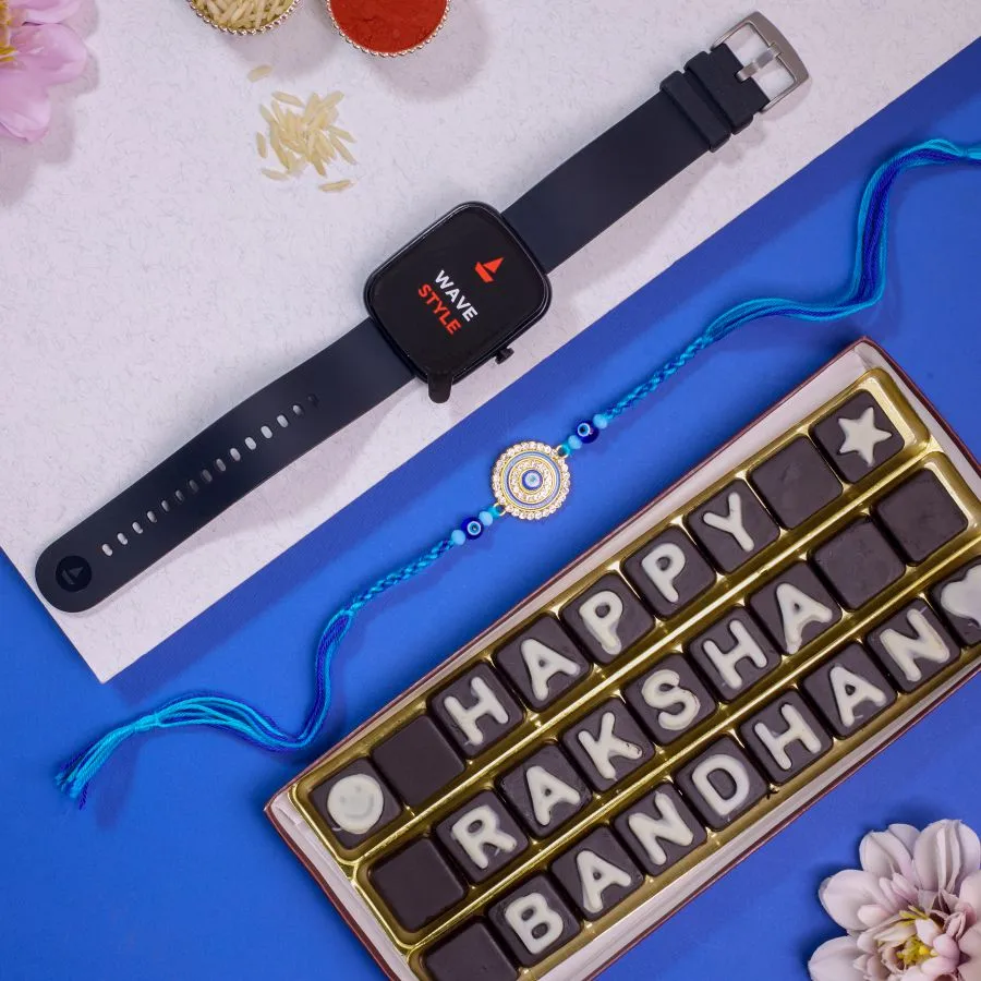 Evil Eye Rakhi with Smart Watch
