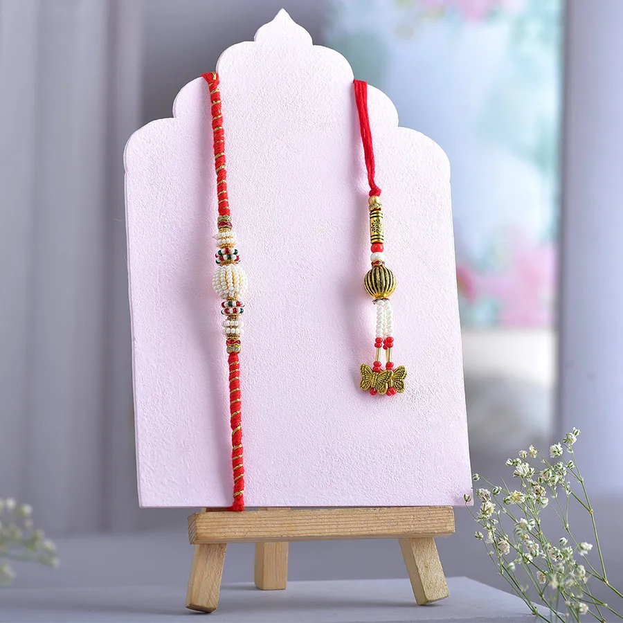 Elegant Bhaiya Bhabhi Rakhi Set
