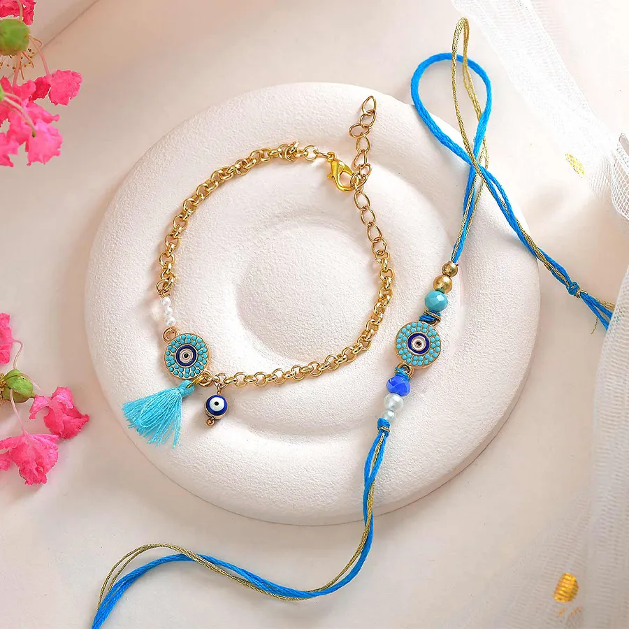 Charming Bhaiya Bhabhi Rakhi Set