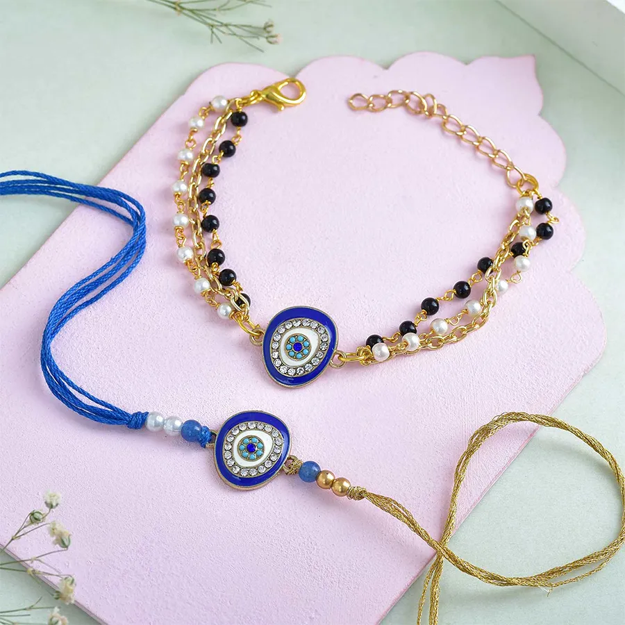Charming Bhai Bhabhi Rakhi Set