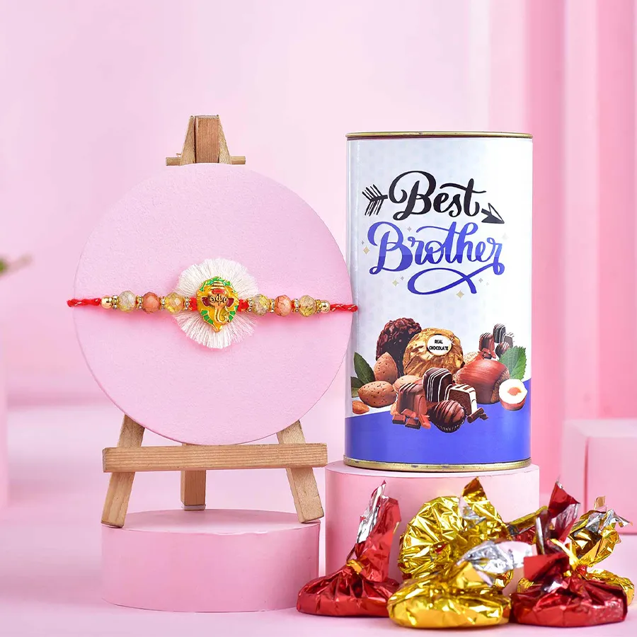Classic Rakhi & Handmade Chocolates Gift