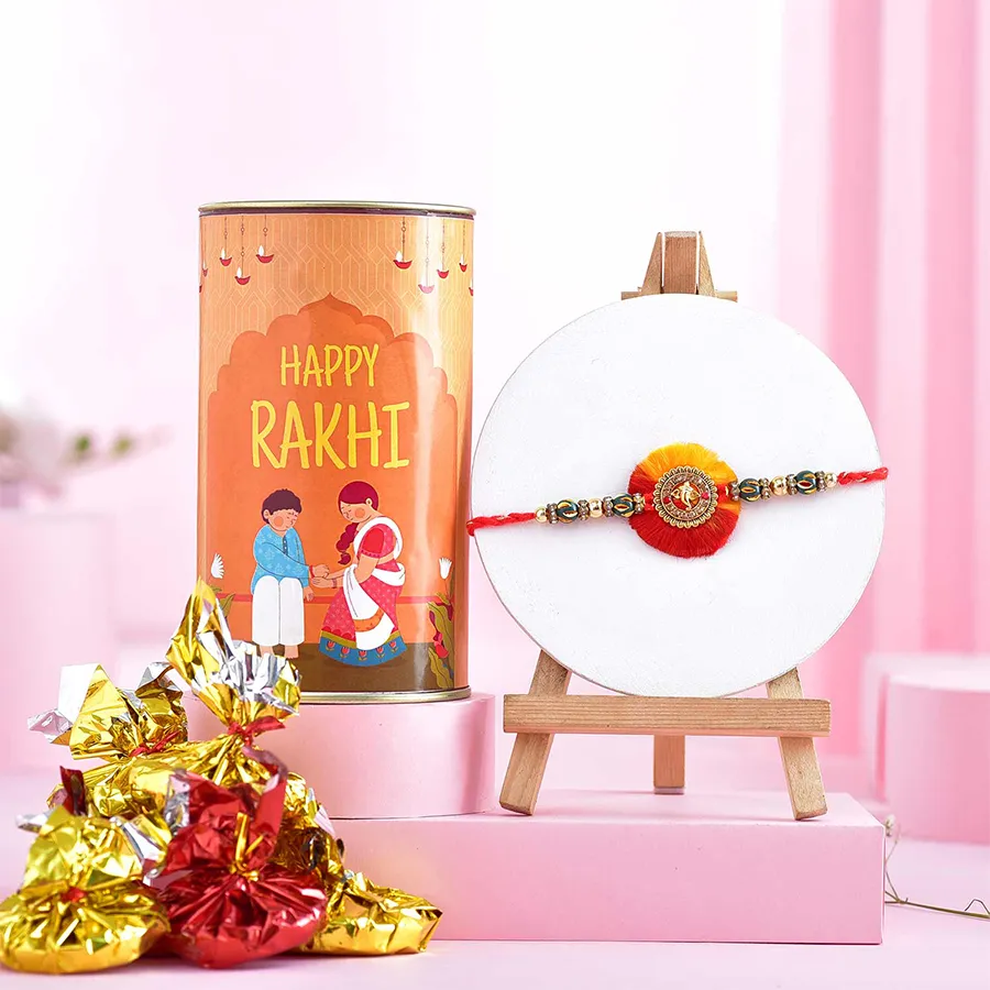 Elegant Rakhi & Chocolate Surprise Box