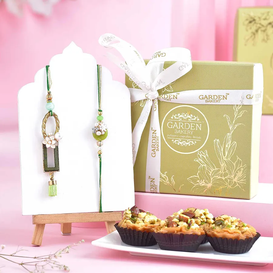 Graceful Bhai Bhabhi Rakhi & Baklawa Treat