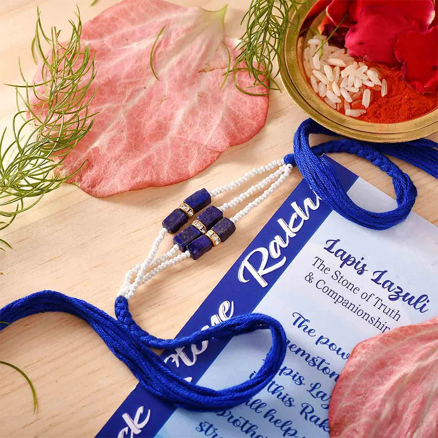 Royal Lapis Lazuli Rakhi Set