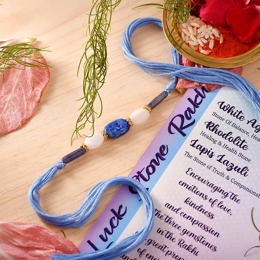 Ethereal Semi Precious Stone Rakhi Set