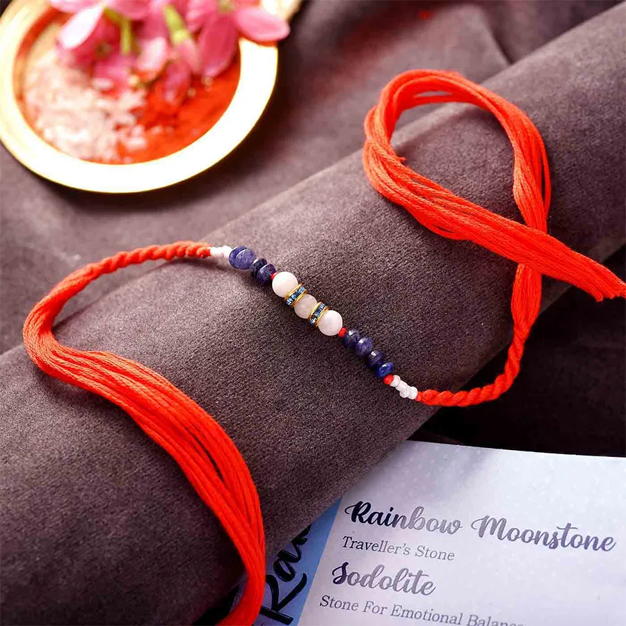 Radiant Moonstone & Sodalite Rakhi Set