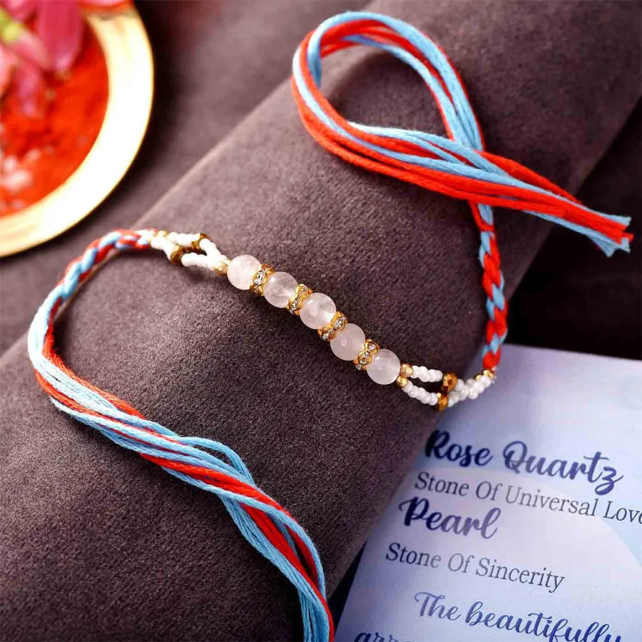 Graceful Quartz & Pearl Rakhi Set