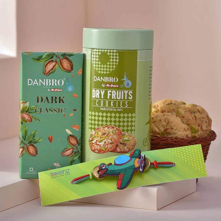 Kids Aeroplane Rakhi & Treats Pack