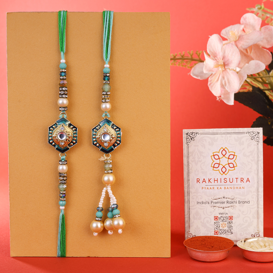 Royal Bhaiya Bhabi Rakhi Duo Set