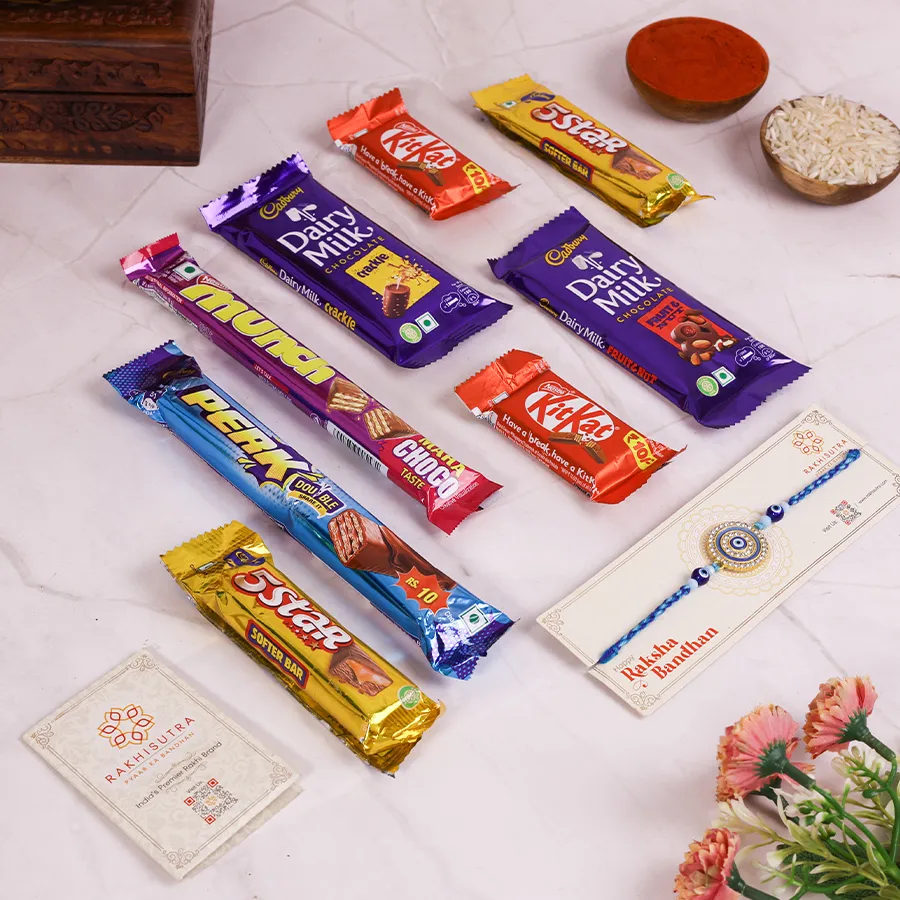 Evil Eye Rakhi & Choco Hamper
