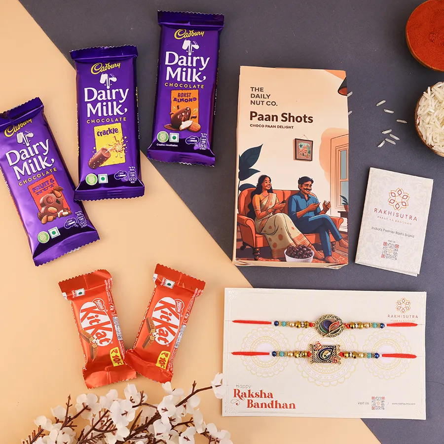 Designer Rakhi Treats Gift Box