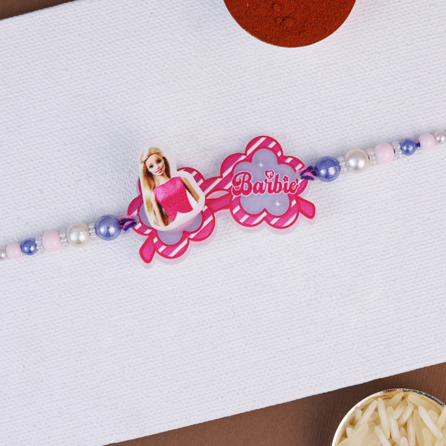 Kids Spinner Rakhi featuring Barbie design