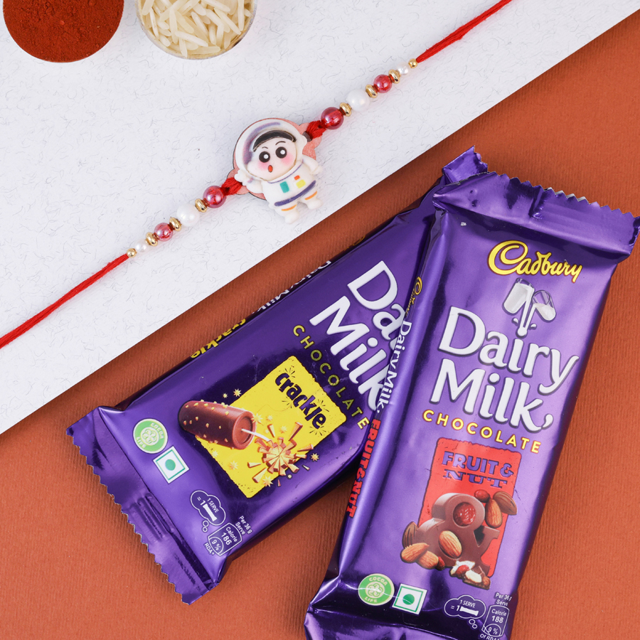 Cosmic Rakhi Adventure Set with astronaut rakhi and chocolates