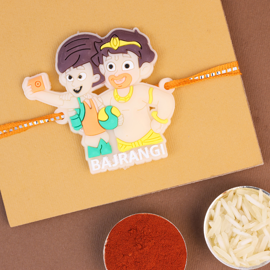 Colorful Bajrangi Rakhi gift set for kids