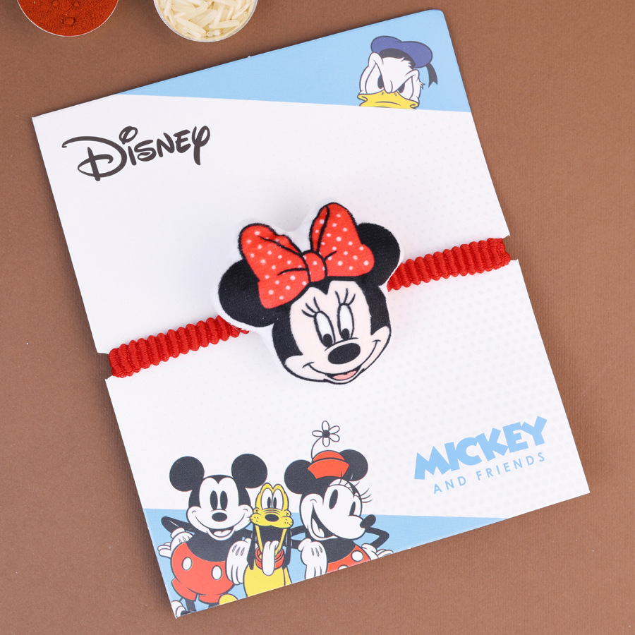 Kids Rakhi featuring a Mickey Mouse soft toy